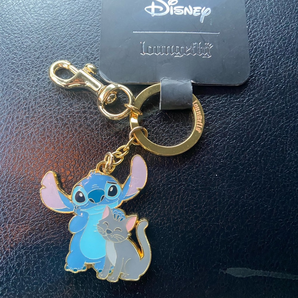 Loungefly Disney Stitch with Cat Keychain